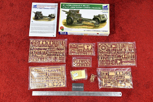 Bronco 1/35 QF 25 pdr Fiel Gun Mk.II/I w/No.27 Ammunition Limber - kit #35046